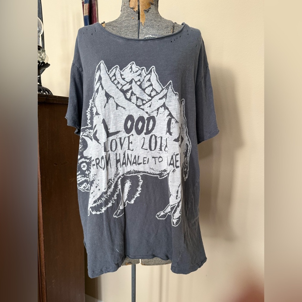 Limited Magnolia Pearl EUC 2018 "Flood Aid Hanalei to Haena" Buffalo Tee T-shirt